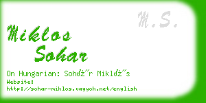 miklos sohar business card